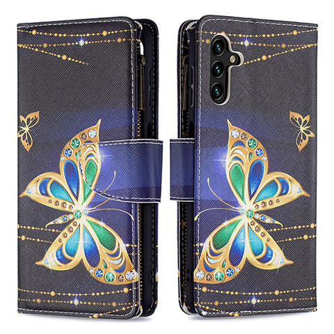 Coque Portefeuille Motif Fantaisie Livre Cuir Etui Clapet B04F pour Samsung Galaxy A04s Noir