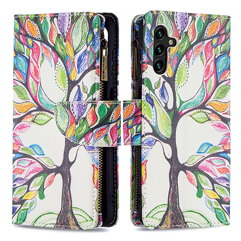 Coque Portefeuille Motif Fantaisie Livre Cuir Etui Clapet B04F pour Samsung Galaxy A04s Vert