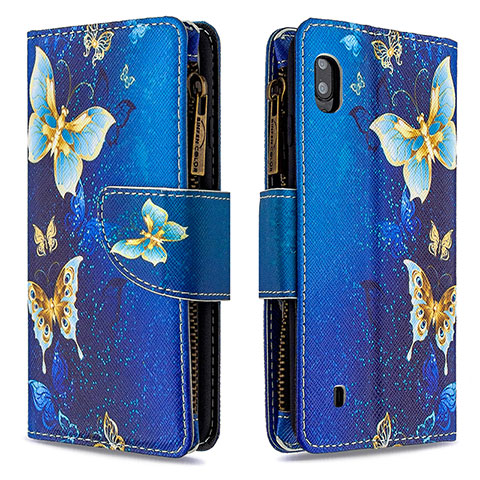 Coque Portefeuille Motif Fantaisie Livre Cuir Etui Clapet B04F pour Samsung Galaxy A10 Bleu