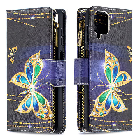 Coque Portefeuille Motif Fantaisie Livre Cuir Etui Clapet B04F pour Samsung Galaxy A12 5G Noir