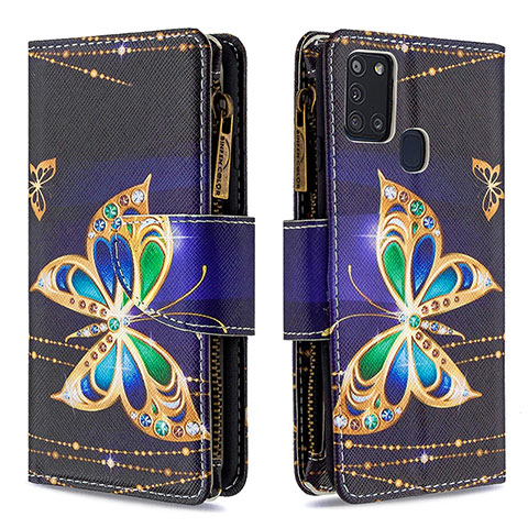 Coque Portefeuille Motif Fantaisie Livre Cuir Etui Clapet B04F pour Samsung Galaxy A21s Noir