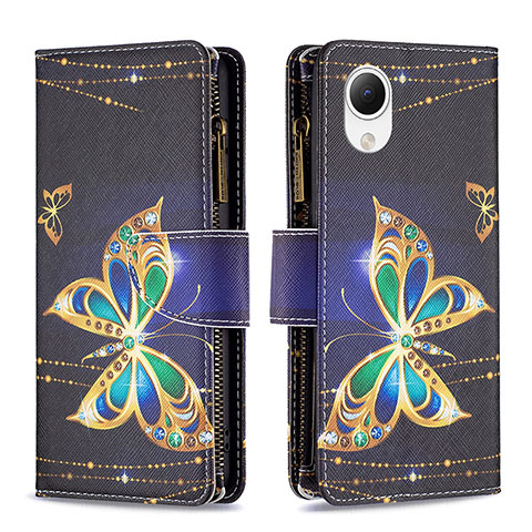 Coque Portefeuille Motif Fantaisie Livre Cuir Etui Clapet B04F pour Samsung Galaxy A23 5G SC-56C Noir