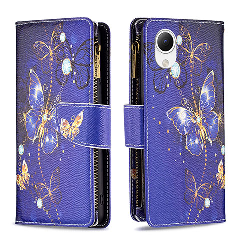 Coque Portefeuille Motif Fantaisie Livre Cuir Etui Clapet B04F pour Samsung Galaxy A23e 5G Bleu Royal