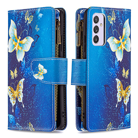 Coque Portefeuille Motif Fantaisie Livre Cuir Etui Clapet B04F pour Samsung Galaxy A24 4G Bleu