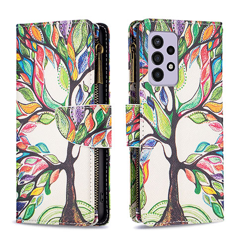 Coque Portefeuille Motif Fantaisie Livre Cuir Etui Clapet B04F pour Samsung Galaxy A33 5G Vert