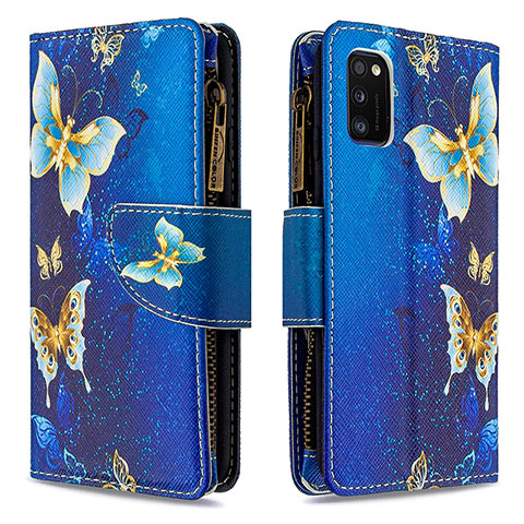 Coque Portefeuille Motif Fantaisie Livre Cuir Etui Clapet B04F pour Samsung Galaxy A41 Bleu