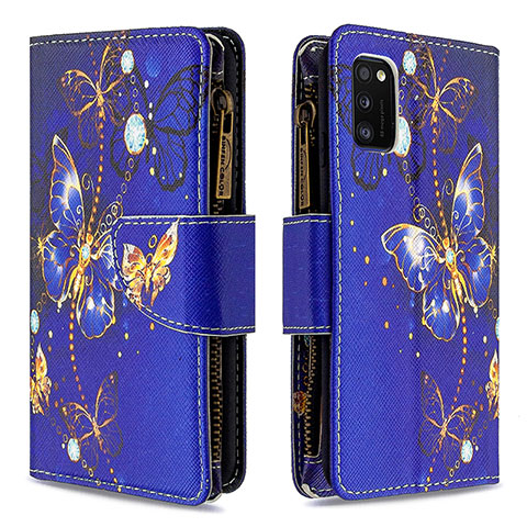 Coque Portefeuille Motif Fantaisie Livre Cuir Etui Clapet B04F pour Samsung Galaxy A41 Bleu Royal