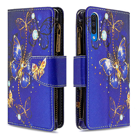 Coque Portefeuille Motif Fantaisie Livre Cuir Etui Clapet B04F pour Samsung Galaxy A50S Bleu Royal