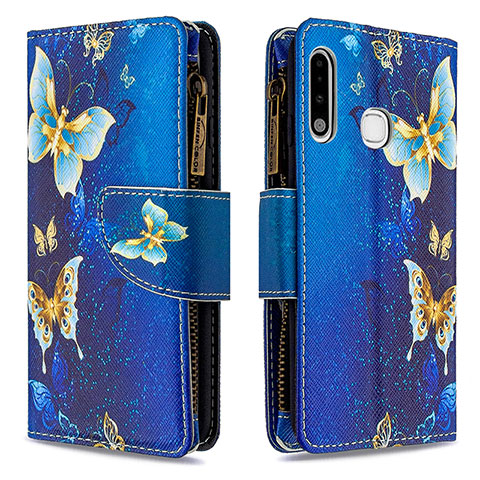 Coque Portefeuille Motif Fantaisie Livre Cuir Etui Clapet B04F pour Samsung Galaxy A70E Bleu