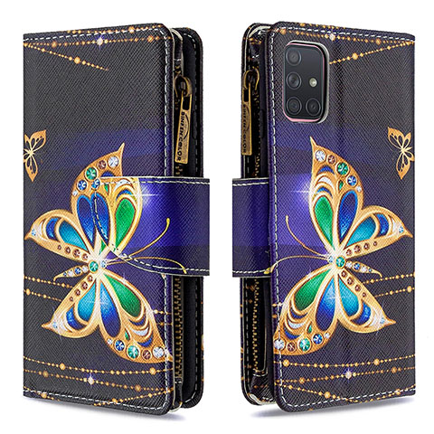 Coque Portefeuille Motif Fantaisie Livre Cuir Etui Clapet B04F pour Samsung Galaxy A71 5G Noir