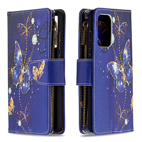 Coque Portefeuille Motif Fantaisie Livre Cuir Etui Clapet B04F pour Samsung Galaxy A72 4G Bleu Royal