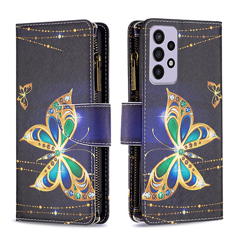 Coque Portefeuille Motif Fantaisie Livre Cuir Etui Clapet B04F pour Samsung Galaxy A73 5G Noir