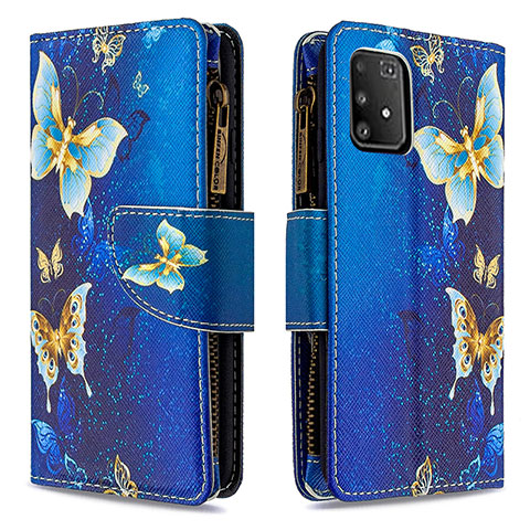 Coque Portefeuille Motif Fantaisie Livre Cuir Etui Clapet B04F pour Samsung Galaxy A91 Bleu