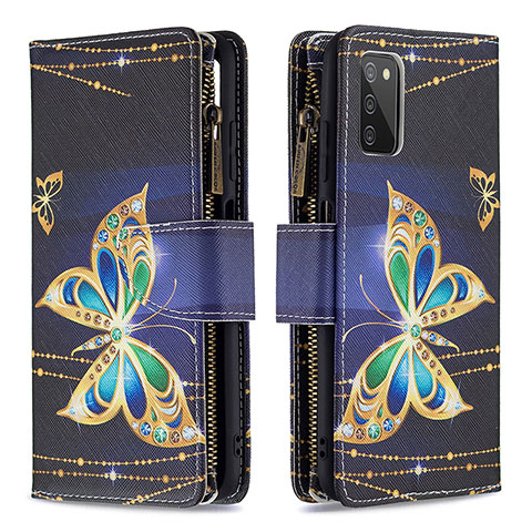 Coque Portefeuille Motif Fantaisie Livre Cuir Etui Clapet B04F pour Samsung Galaxy F02S SM-E025F Noir