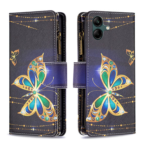 Coque Portefeuille Motif Fantaisie Livre Cuir Etui Clapet B04F pour Samsung Galaxy M04 Noir