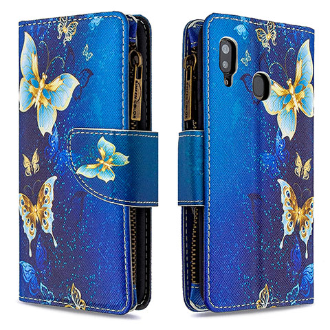 Coque Portefeuille Motif Fantaisie Livre Cuir Etui Clapet B04F pour Samsung Galaxy M10S Bleu