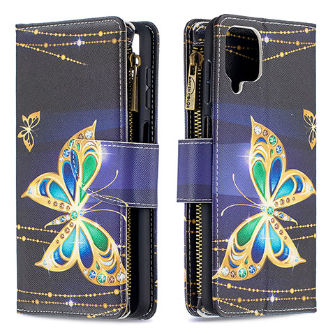 Coque Portefeuille Motif Fantaisie Livre Cuir Etui Clapet B04F pour Samsung Galaxy M12 Noir