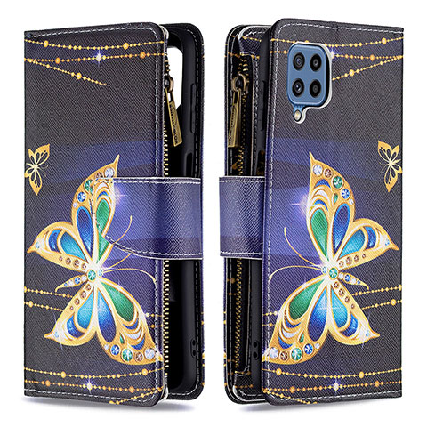 Coque Portefeuille Motif Fantaisie Livre Cuir Etui Clapet B04F pour Samsung Galaxy M32 4G Noir