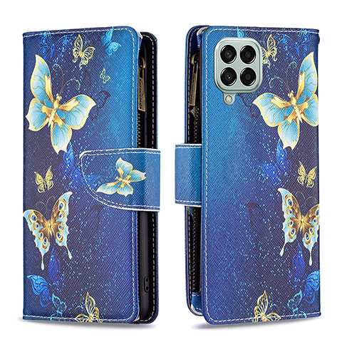 Coque Portefeuille Motif Fantaisie Livre Cuir Etui Clapet B04F pour Samsung Galaxy M33 5G Bleu