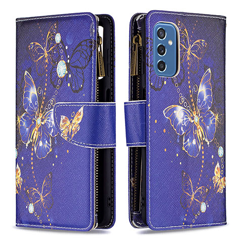 Coque Portefeuille Motif Fantaisie Livre Cuir Etui Clapet B04F pour Samsung Galaxy M52 5G Bleu Royal