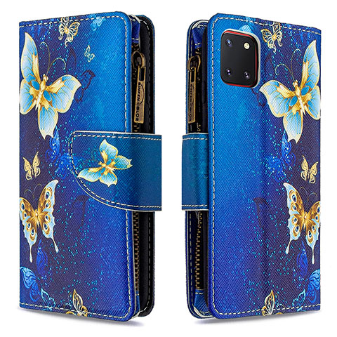 Coque Portefeuille Motif Fantaisie Livre Cuir Etui Clapet B04F pour Samsung Galaxy M60s Bleu