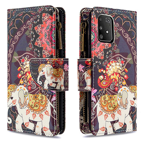 Coque Portefeuille Motif Fantaisie Livre Cuir Etui Clapet B04F pour Samsung Galaxy M80S Marron