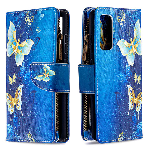 Coque Portefeuille Motif Fantaisie Livre Cuir Etui Clapet B04F pour Samsung Galaxy S20 FE (2022) 5G Bleu