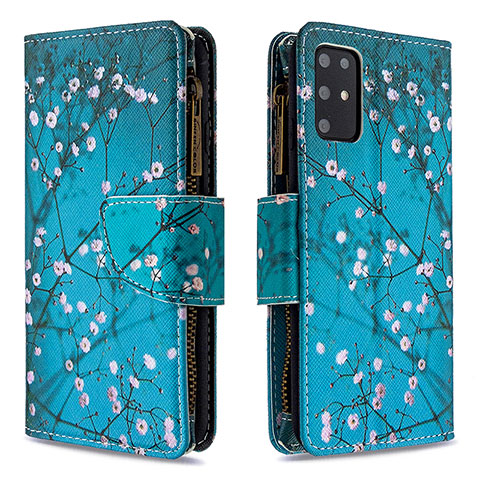 Coque Portefeuille Motif Fantaisie Livre Cuir Etui Clapet B04F pour Samsung Galaxy S20 Plus 5G Cyan