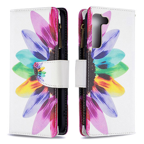 Coque Portefeuille Motif Fantaisie Livre Cuir Etui Clapet B04F pour Samsung Galaxy S21 5G Colorful