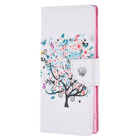 Coque Portefeuille Motif Fantaisie Livre Cuir Etui Clapet B04F pour Samsung Galaxy S21 Ultra 5G Blanc