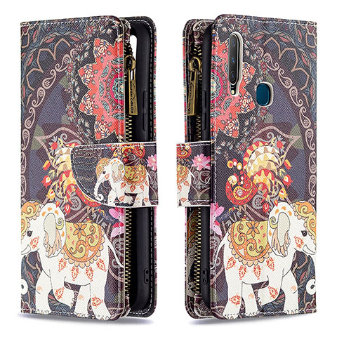 Coque Portefeuille Motif Fantaisie Livre Cuir Etui Clapet B04F pour Vivo Y11 Marron