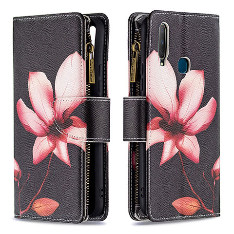 Coque Portefeuille Motif Fantaisie Livre Cuir Etui Clapet B04F pour Vivo Y12 Rouge