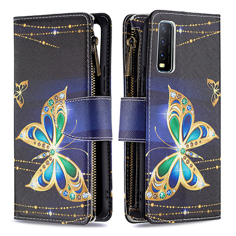 Coque Portefeuille Motif Fantaisie Livre Cuir Etui Clapet B04F pour Vivo Y12G Noir