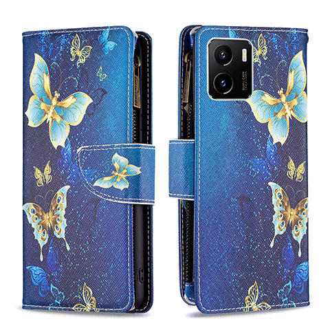 Coque Portefeuille Motif Fantaisie Livre Cuir Etui Clapet B04F pour Vivo Y15C Bleu