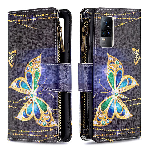 Coque Portefeuille Motif Fantaisie Livre Cuir Etui Clapet B04F pour Vivo Y73 (2021) Noir