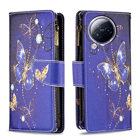 Coque Portefeuille Motif Fantaisie Livre Cuir Etui Clapet B04F pour Xiaomi Civi 3 5G Bleu Royal