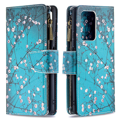 Coque Portefeuille Motif Fantaisie Livre Cuir Etui Clapet B04F pour Xiaomi Mi 11T 5G Cyan