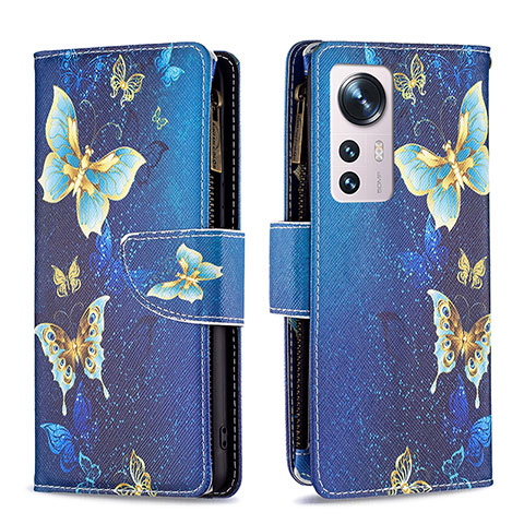 Coque Portefeuille Motif Fantaisie Livre Cuir Etui Clapet B04F pour Xiaomi Mi 12S 5G Bleu