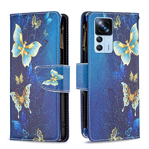 Coque Portefeuille Motif Fantaisie Livre Cuir Etui Clapet B04F pour Xiaomi Mi 12T 5G Bleu