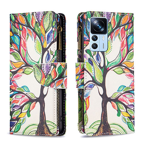 Coque Portefeuille Motif Fantaisie Livre Cuir Etui Clapet B04F pour Xiaomi Mi 12T Pro 5G Vert