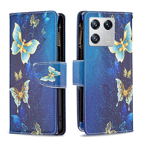 Coque Portefeuille Motif Fantaisie Livre Cuir Etui Clapet B04F pour Xiaomi Mi 13 5G Bleu