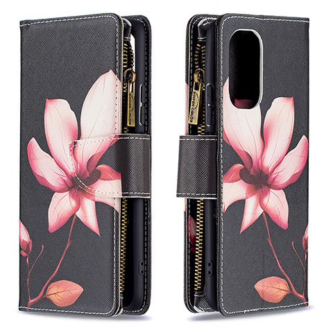 Coque Portefeuille Motif Fantaisie Livre Cuir Etui Clapet B04F pour Xiaomi Poco F3 5G Rouge