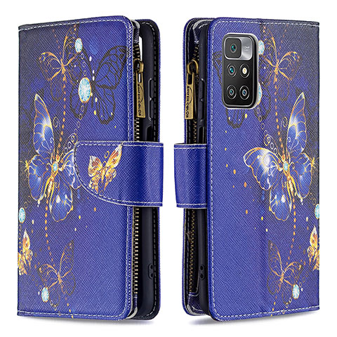 Coque Portefeuille Motif Fantaisie Livre Cuir Etui Clapet B04F pour Xiaomi Redmi Note 11 4G (2021) Bleu Royal