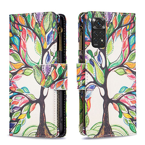 Coque Portefeuille Motif Fantaisie Livre Cuir Etui Clapet B04F pour Xiaomi Redmi Note 11S 4G Vert