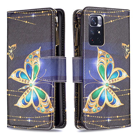 Coque Portefeuille Motif Fantaisie Livre Cuir Etui Clapet B04F pour Xiaomi Redmi Note 11T 5G Noir