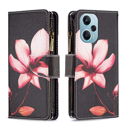 Coque Portefeuille Motif Fantaisie Livre Cuir Etui Clapet B04F pour Xiaomi Redmi Note 12 Turbo 5G Rouge