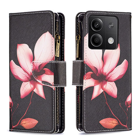 Coque Portefeuille Motif Fantaisie Livre Cuir Etui Clapet B04F pour Xiaomi Redmi Note 13 5G Rouge