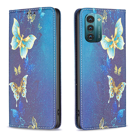 Coque Portefeuille Motif Fantaisie Livre Cuir Etui Clapet B05F pour Nokia G11 Bleu