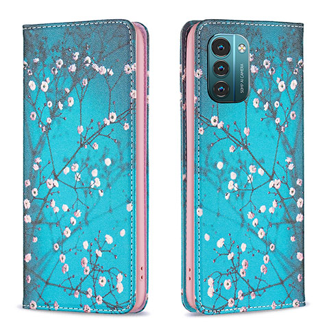 Coque Portefeuille Motif Fantaisie Livre Cuir Etui Clapet B05F pour Nokia G11 Cyan