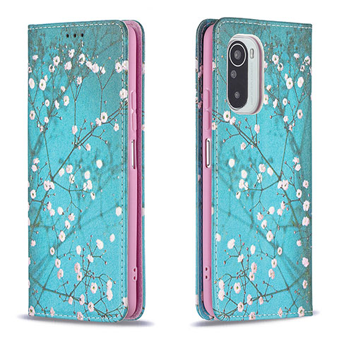 Coque Portefeuille Motif Fantaisie Livre Cuir Etui Clapet B05F pour Xiaomi Mi 11i 5G Cyan